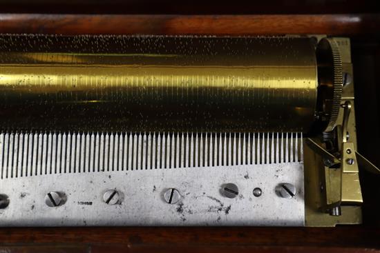 A mid 19th century Nicole Freres 11in. cylinder music box playing six airs